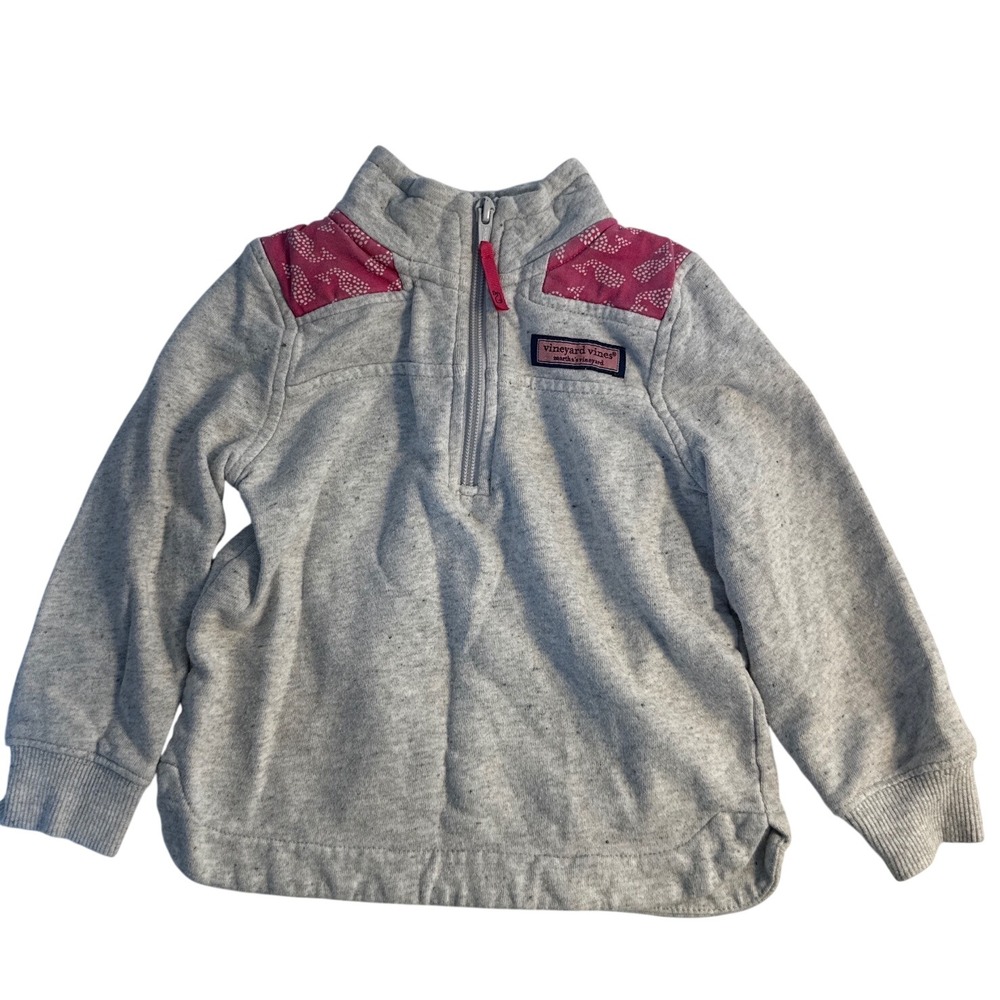Vineyard Vines Toddler Girls 2T Gray Quartr Zip Sweatshirt Long Sleeve Pullover